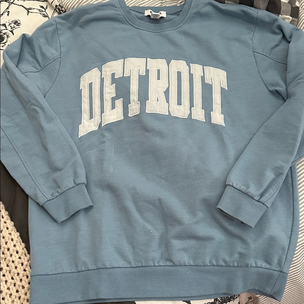 RSQ Light Blue DETROIT Crewneck sweatshirt